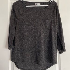 H&M Basics Long Sleeve, Size: Small, Color: Dark Gray/White